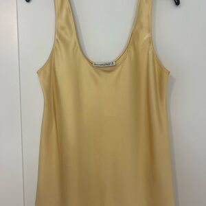 Abercrombie & Fitch Light Yellow Satin Tank Top